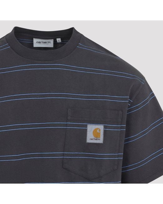 Carhartt Blue Stripe Graphite Cotton T-Shirt