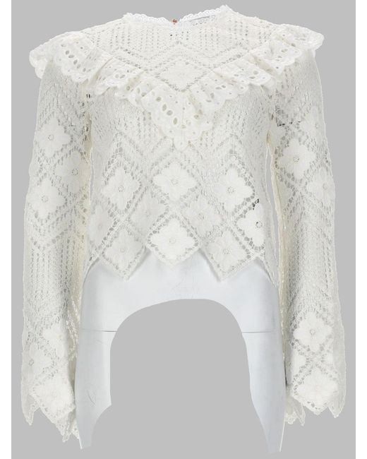 Self-Portrait White Elegant Top