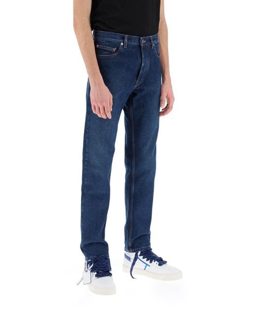 Jeans regulares blancos con corte cónico Off-White c/o Virgil Abloh de hombre de color Blue