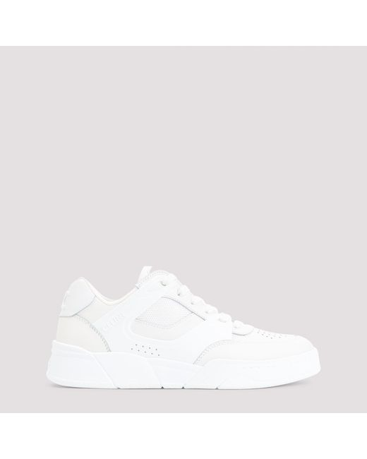 Céline White Ct-09 Leather, Rubber And Mesh Sneakers