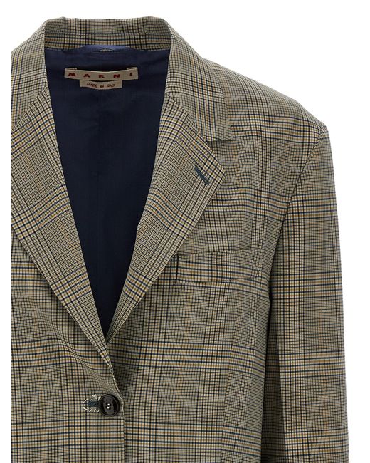 Marni Prince Of Wales Blazer in het Green