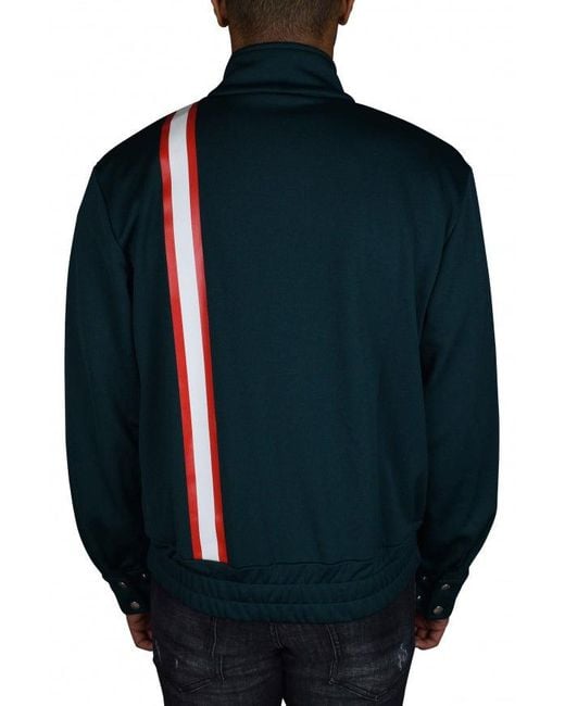 Palm Angels Blue Striped Polyester Zip-Up Vest for men