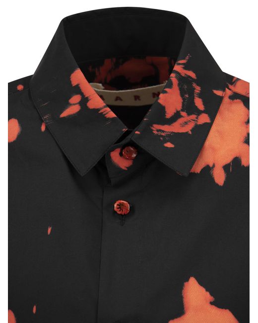 Camisa de estampado Poplin de Roses Marni de color Black