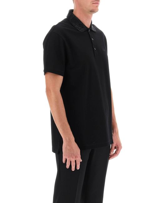 Barocco Silhouette polo camisa Versace de hombre de color Black