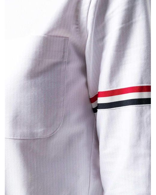 Thom Browne Oxford Blouse Met Streep in het White