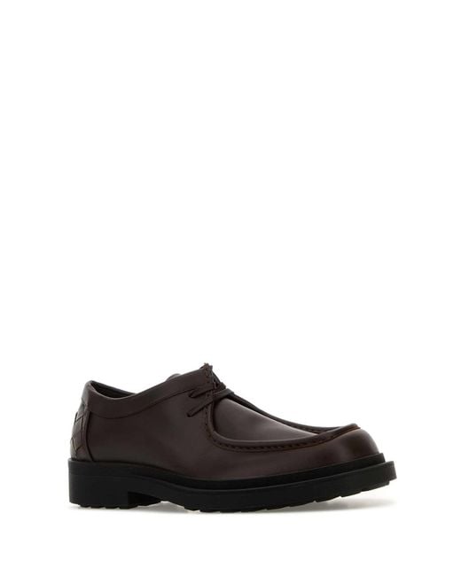 Bottega Veneta Black Dark Leather Ben Lace Up Shoes