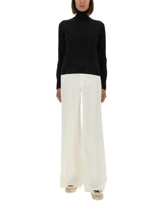 Golden Goose Deluxe Brand Black Fitted Turtleneck Sweater With Metallic Star Accents