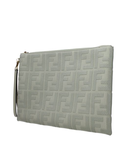 Fendi Gray Pochette Donna Tessuto Verde/Tè Verde