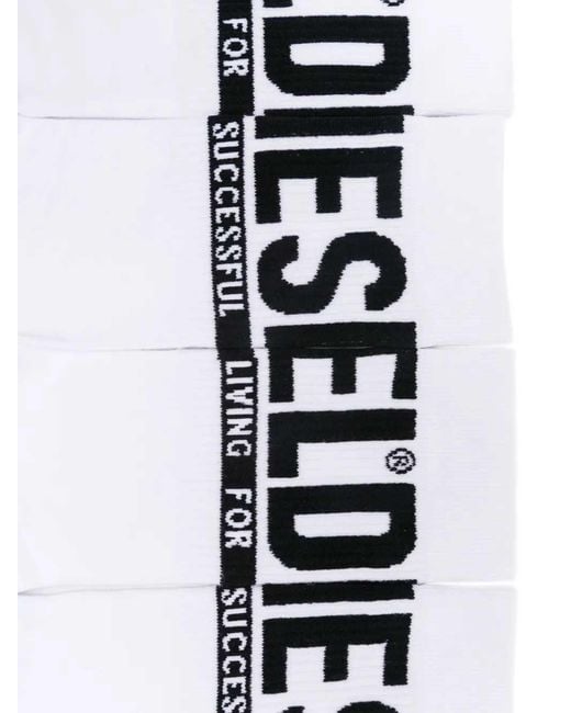 DIESEL Black Skm-Ray Three-Pack Socks for men