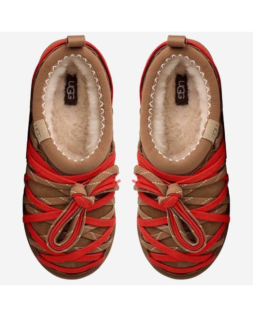 Ugg Red Slip-On Tasman Lace Slippers