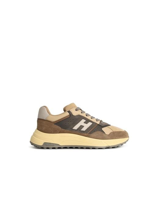 Hogan 'Hyperlight' brauner Lear -Sneaker in Metallic für Herren