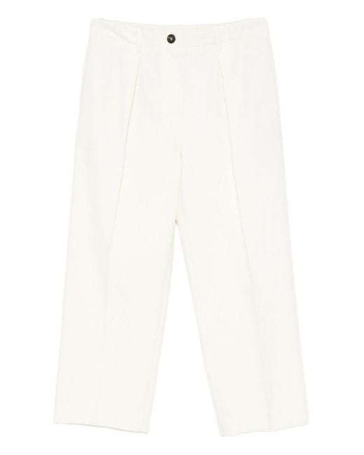 Brunello Cucinelli White Hose mit Falten