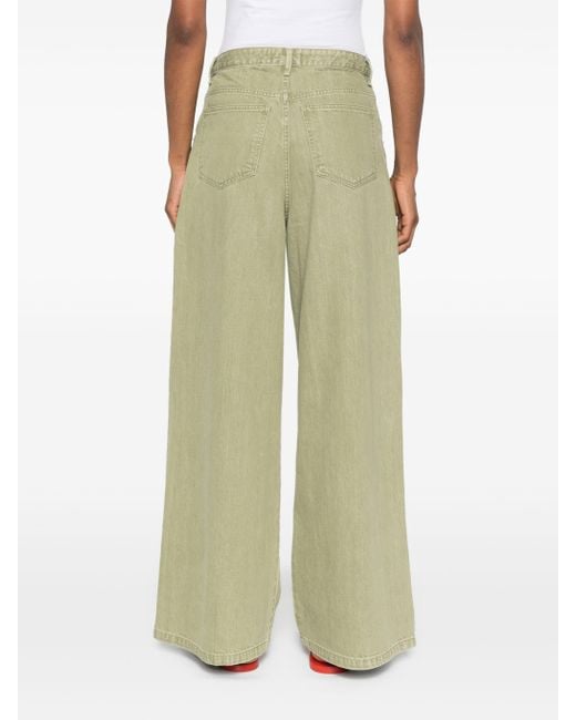 Officine Generale Green Moena High-Rise Wide Leg Jeans
