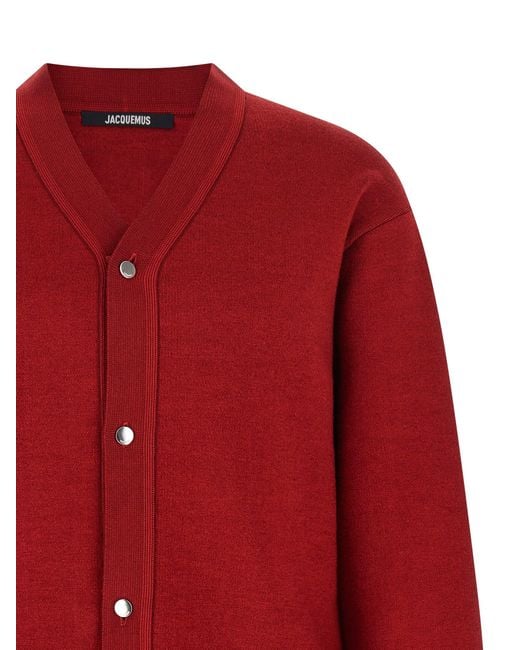 Jacquemus 'le Cardigan Doppio' Vest in het Red voor heren