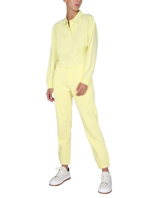 Helmut Lang Yellow Solid Shirt Collar Polo
