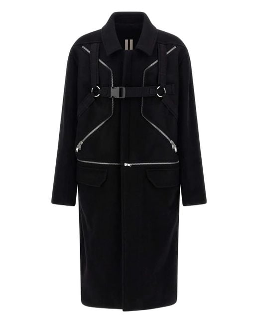 Manteau Blixa Jumbo Mac À Détail De Harnais Rick Owens pour homme en coloris Black