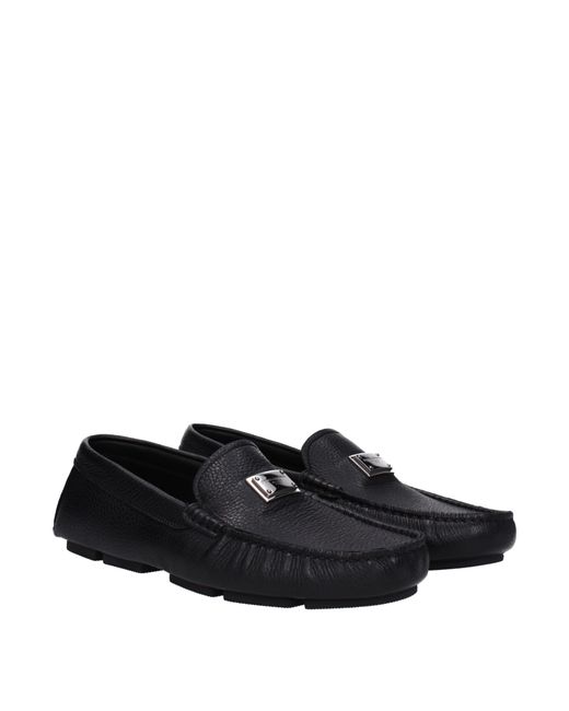 Dolce & Gabbana Black Dolce&Gabbana Moccasins Leather