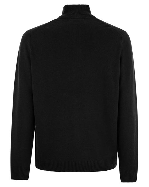 Pullover di lana con collo alto di Lacoste in Black da Uomo