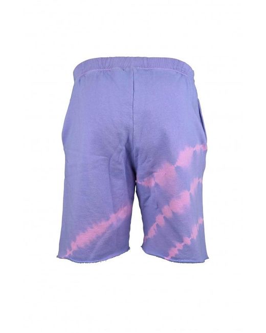 Aries Blue Tie-Dye Cotton Logo Shorts for men