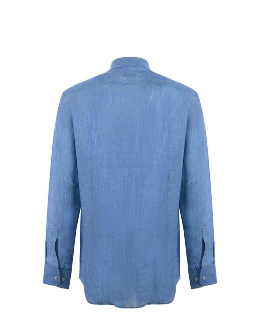 Etro Blue Leinenhemd