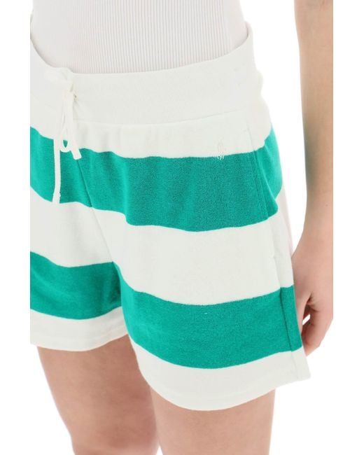 À rayures Terry Shorts Polo Ralph Lauren en coloris Green