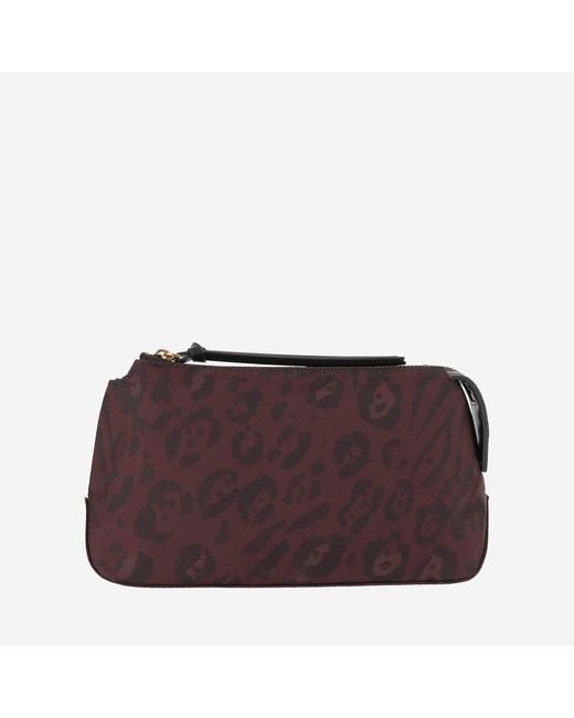 Pinko Purple Toiletry Bag With Animal Print