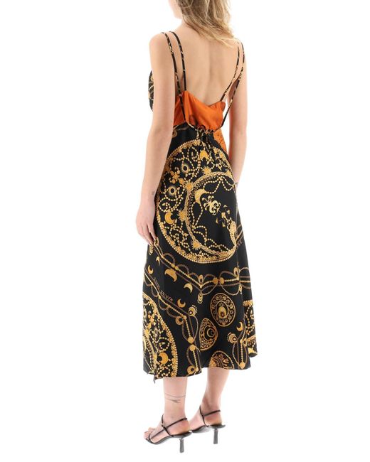 Vestido de seda de seda estampado de MARINE SERRE de color Multicolor