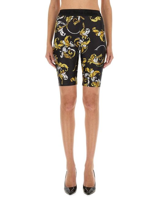 Versace Jeans Couture Green "outline Baroque" Cycling Shorts