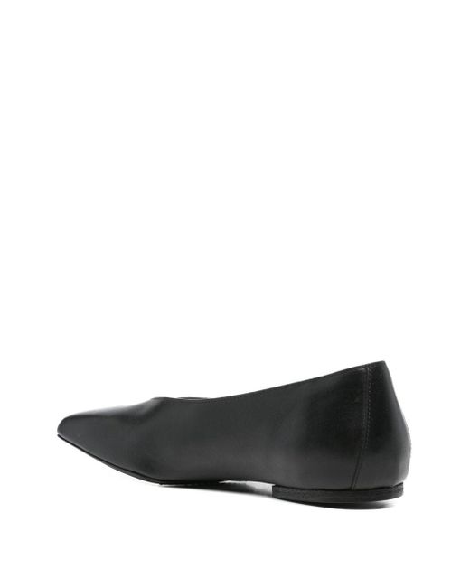Rick Owens Gray Leather Ballet Flats