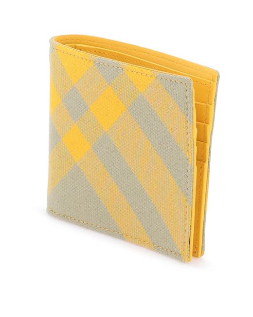Burberry Bi Fold Check -portemonnee in het Yellow voor heren