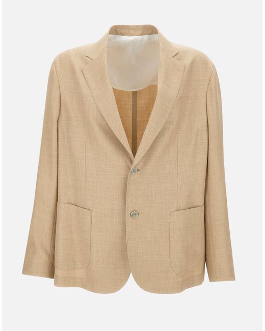 Barba Napoli Natural Wool Silk Linen Blazer for men