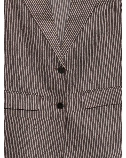 Alysi Brown Single-Breasted Blazer Jacket