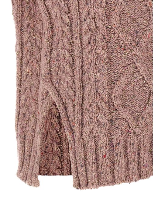Twinset Pink Twin -Set -Lamé -Pullover
