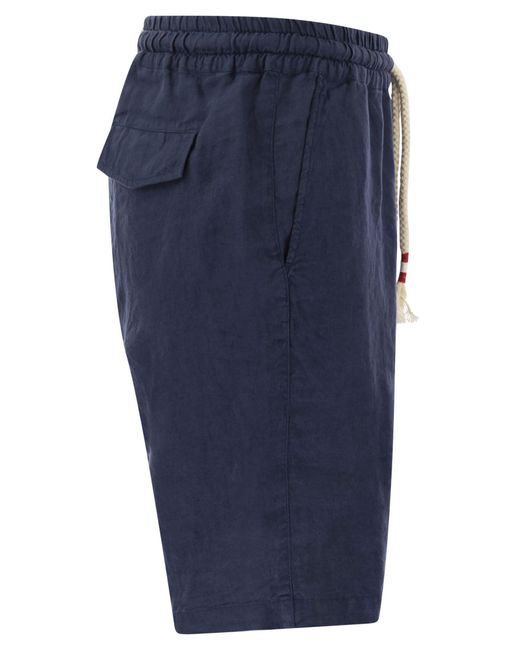Marsella de lino Bermudas pantalones cortos Mc2 Saint Barth de color Blue