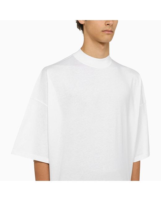 Jil Sander Wide White Crew Neck T Shirt for men