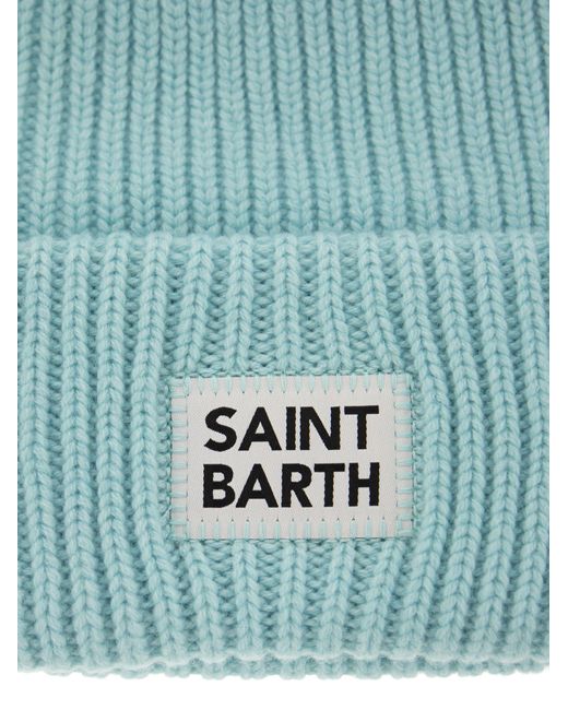 Mc2 Saint Barth Berry Mixed Wol En Cashmere Cap in het Blue