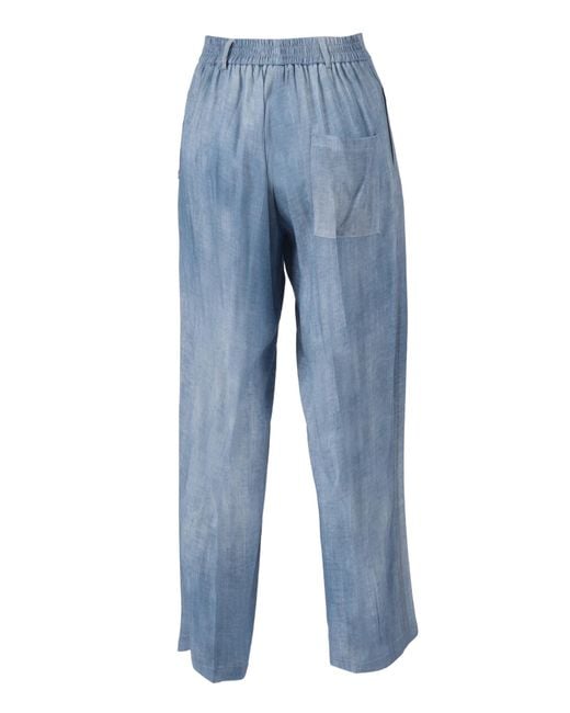 Ermanno Scervino Blue Pantalone Fluido Marocain