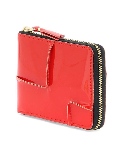 Comme des Garçons Comme des Garcons Brieftasche Reißverschluss um Patentleder Brieftasche mit Reißverschluss in Red für Herren