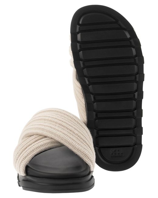 Sandal con bande di lana merino di Fabiana Filippi in White