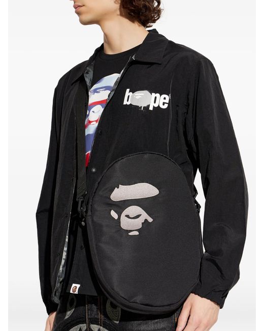 A Bathing Ape Black Big Ape Head Shoulder Bag M