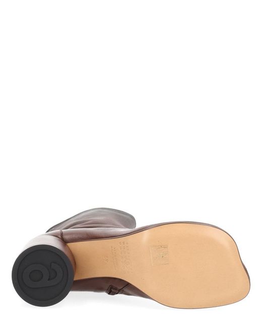 MM6 by Maison Margiela Brown Anatomic Stitch Ankle Boots