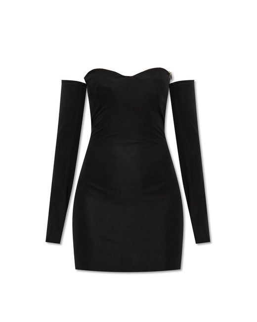 DSquared² Black Off-Shoulder Mini Dress