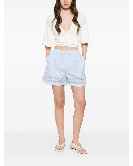 Ermanno Scervino Blue Cotton Shorts