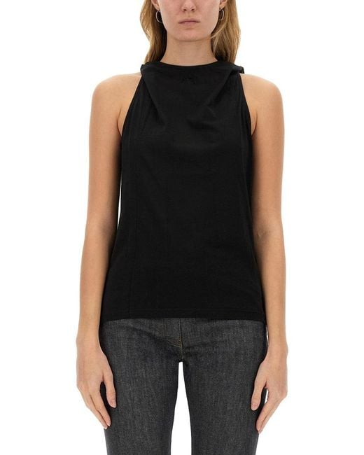 Courreges Black Regular Fit Logo Tee