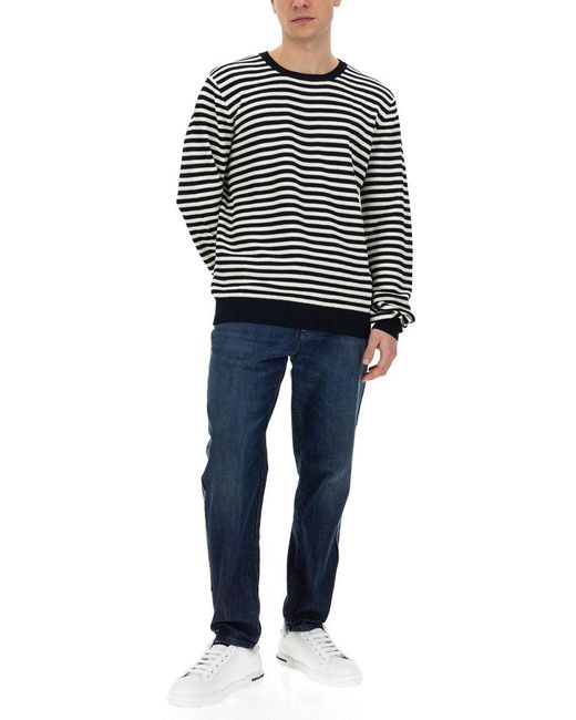 Dolce & Gabbana Black Stripe Pattern T-Shirt for men