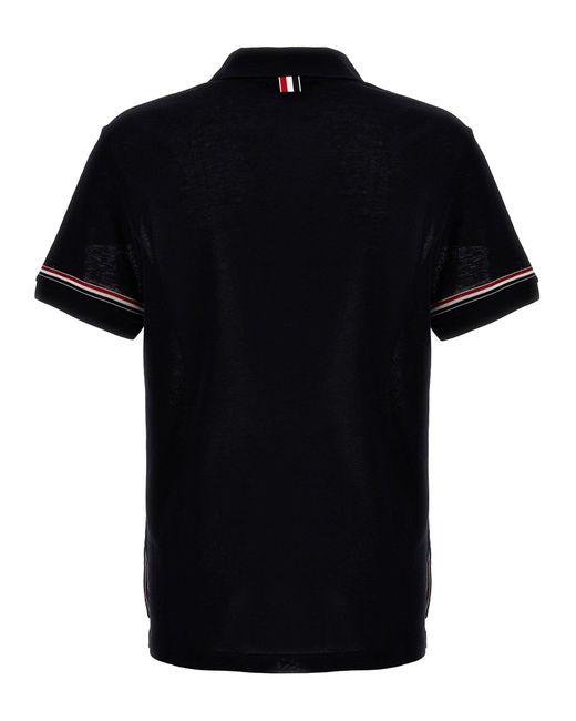 Thom Browne Black 'Rwb' Polo Shirt