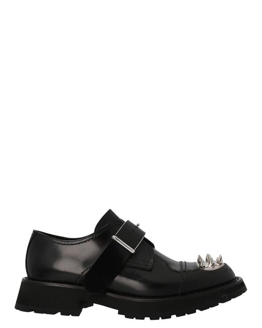 Alexander McQueen Black Studded Derby Shoes