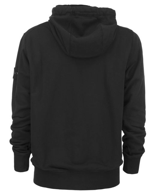 Stone Island Cotton Sweatshirt mit Kapuze und Reißverschluss in Black für Herren
