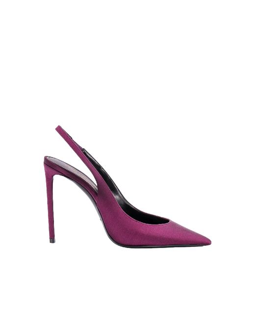 Saint Laurent Purple Zoe 105 Satin Pumps