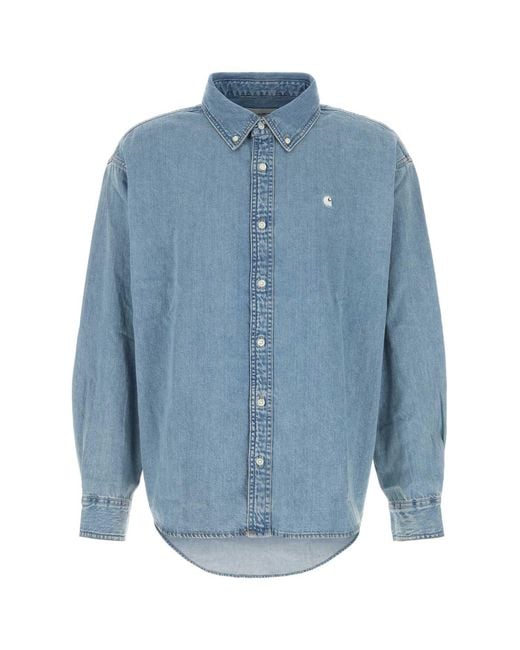 Carhartt Blue Denim L/s Lucas Shirt for men
